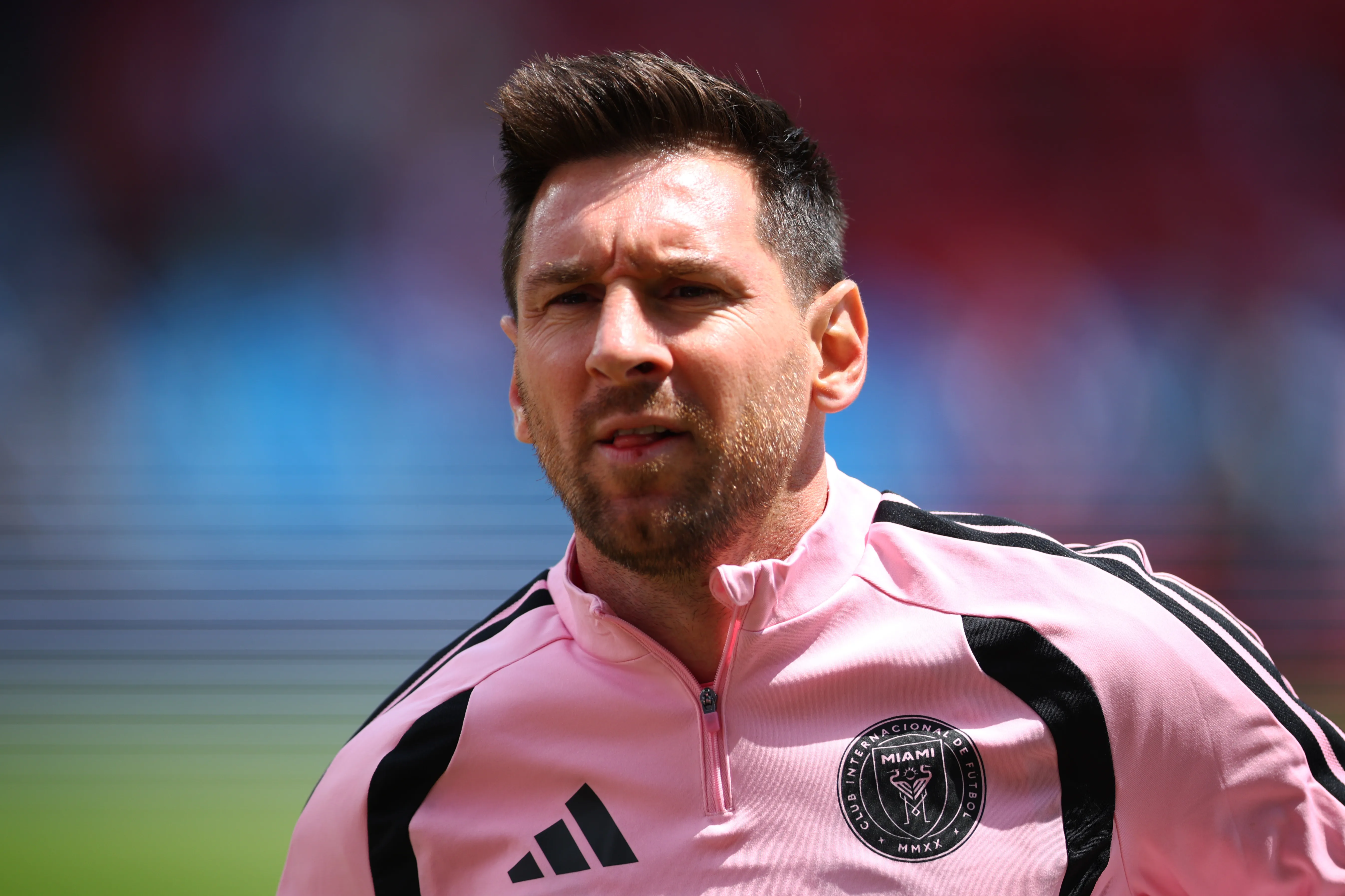 Lionel Messi calentando (Foto: Getty).
