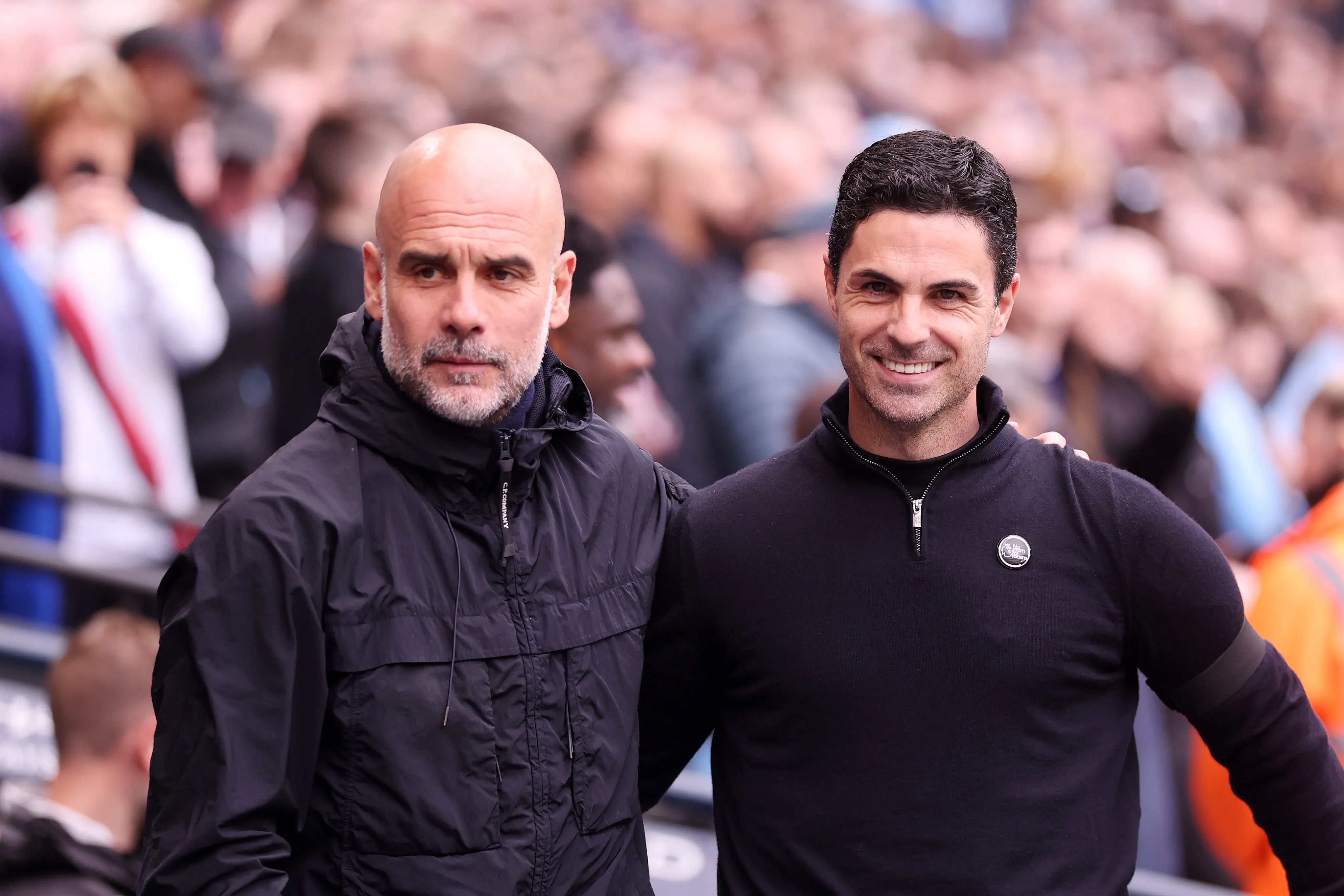 Mikel Arteta y Pep Guardiola juntos (Foto: Getty).