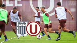 Jugadores de Universitario entrenando.