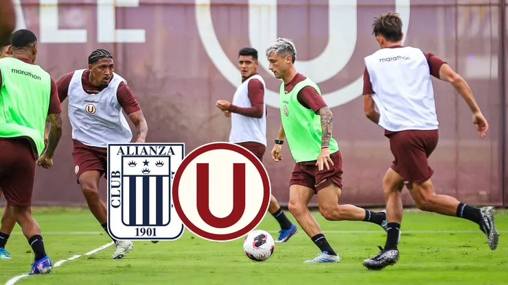 Jugadores de Universitario entrenando.