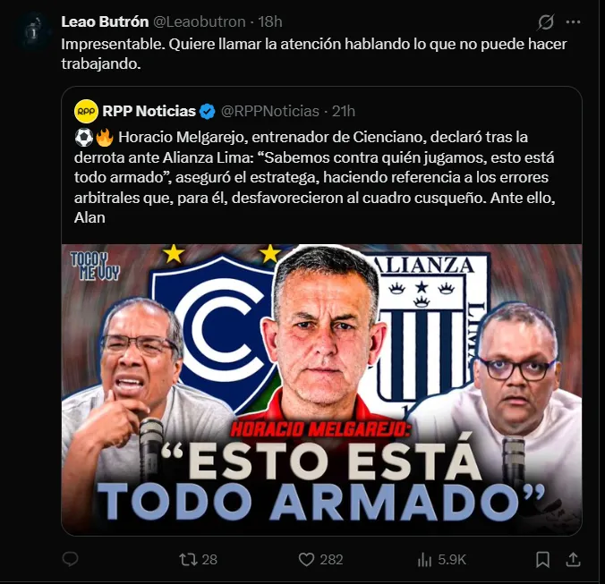 Fuente: @Leaobutron