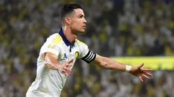 Cristiano Ronaldo celebrando su gol en Al Nassr vs. Damac.