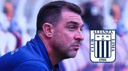 El técnico argentino Pablo Guede con el escudo de Alianza Lima.