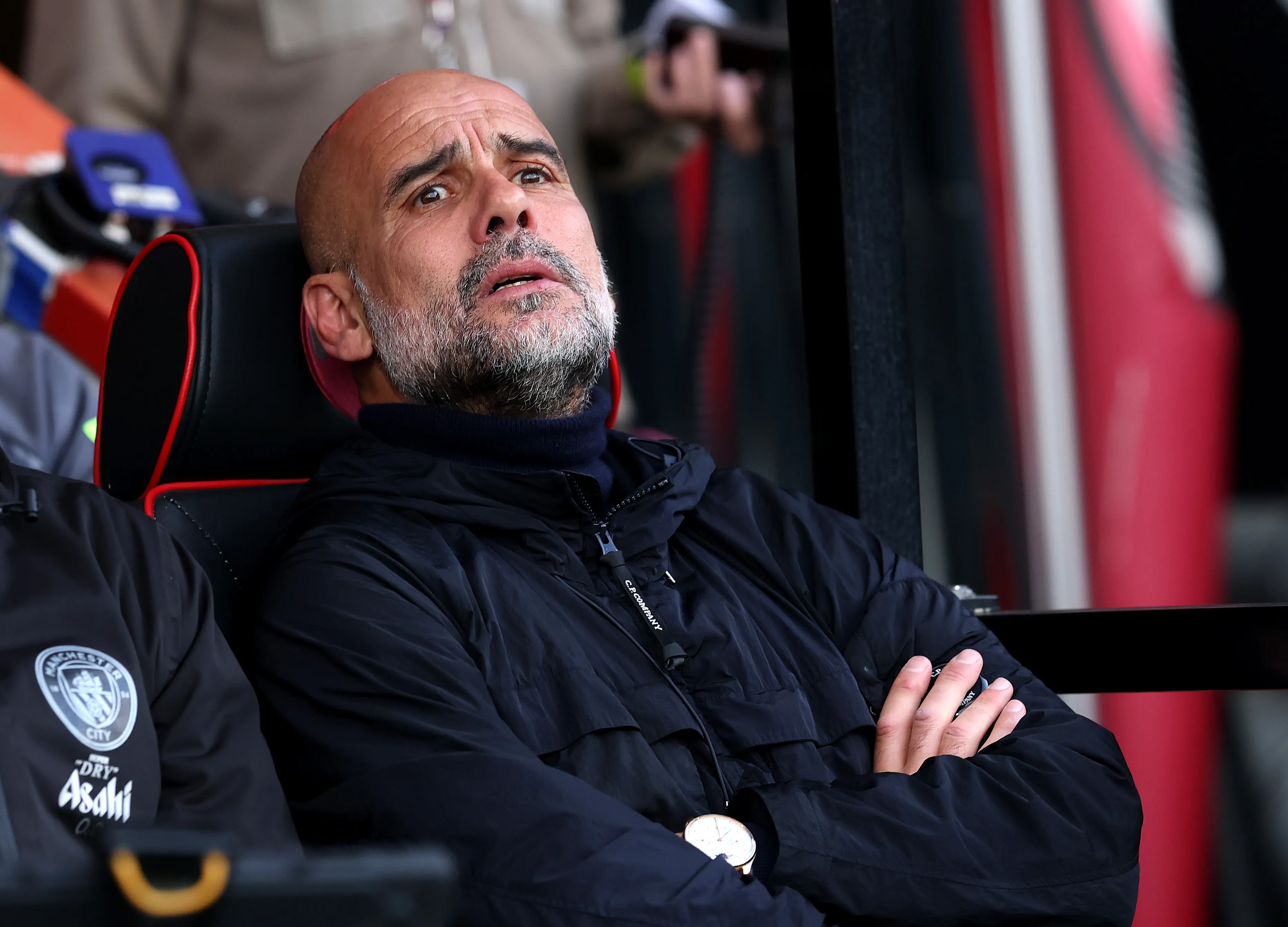 Pep Guardiola reaccionando al partido entre Manchester City vs. Bournemouth, válido por la Premier League. (Foto: Getty Images)