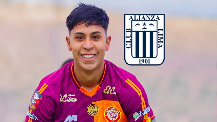 Adrián Quiroz y el escudo de Alianza Lima.
