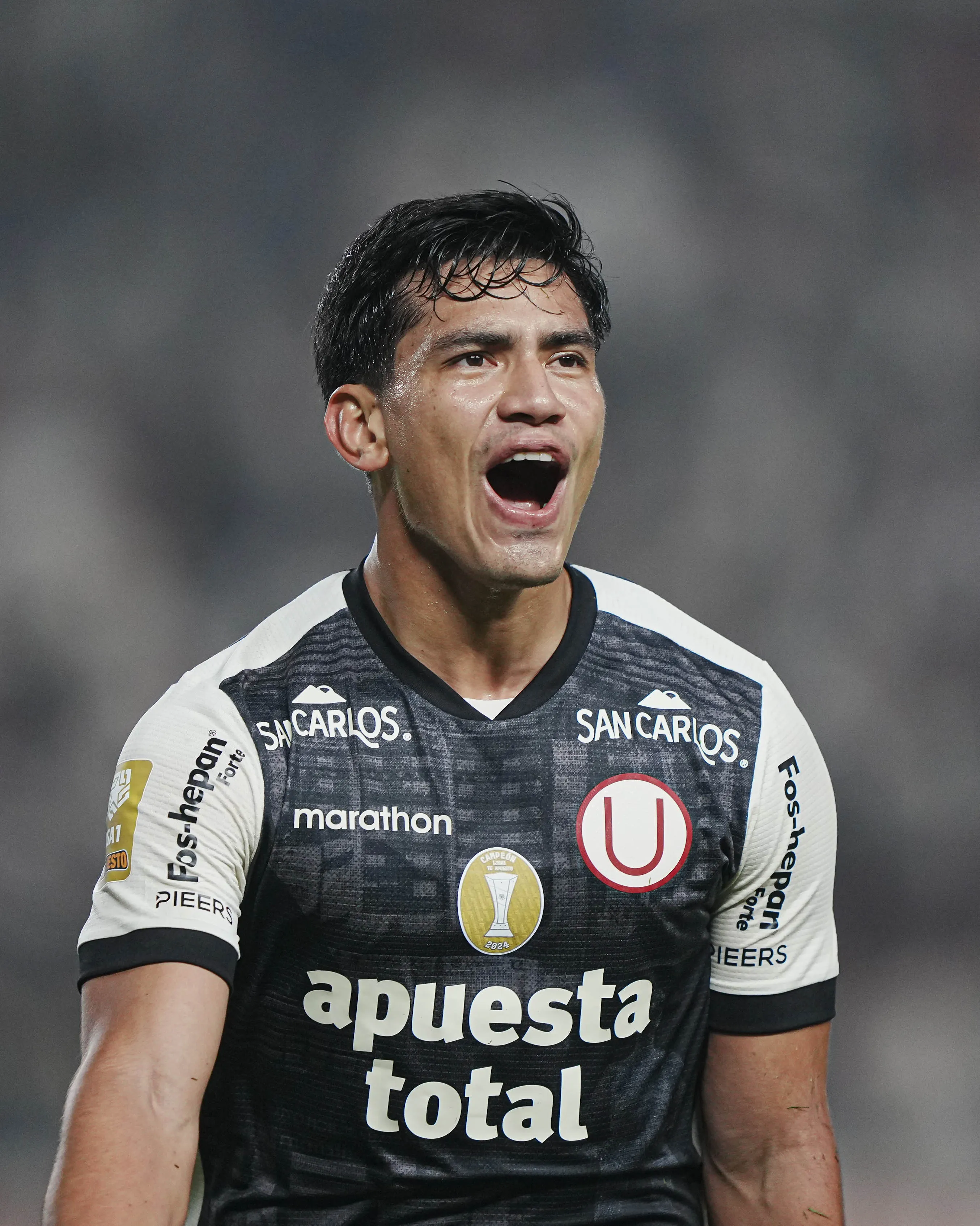 José ‘Tunche’ Rivera festejando su gol con Universitario en la Liga 1. (Foto: Liga 1)
