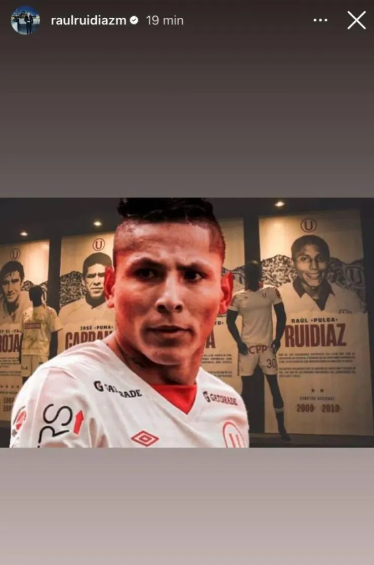 Raúl Ruidíaz recordó su etapa en Universitario subiendo una emotiva historia a Instagram. (Foto: Instagram Raúl Ruidíaz)