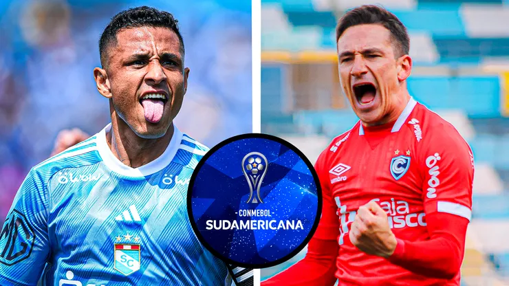 Yoshimar Yotún y Neri Bandiera de Sporting Cristal y Cienciano en la Copa Sudamericana.