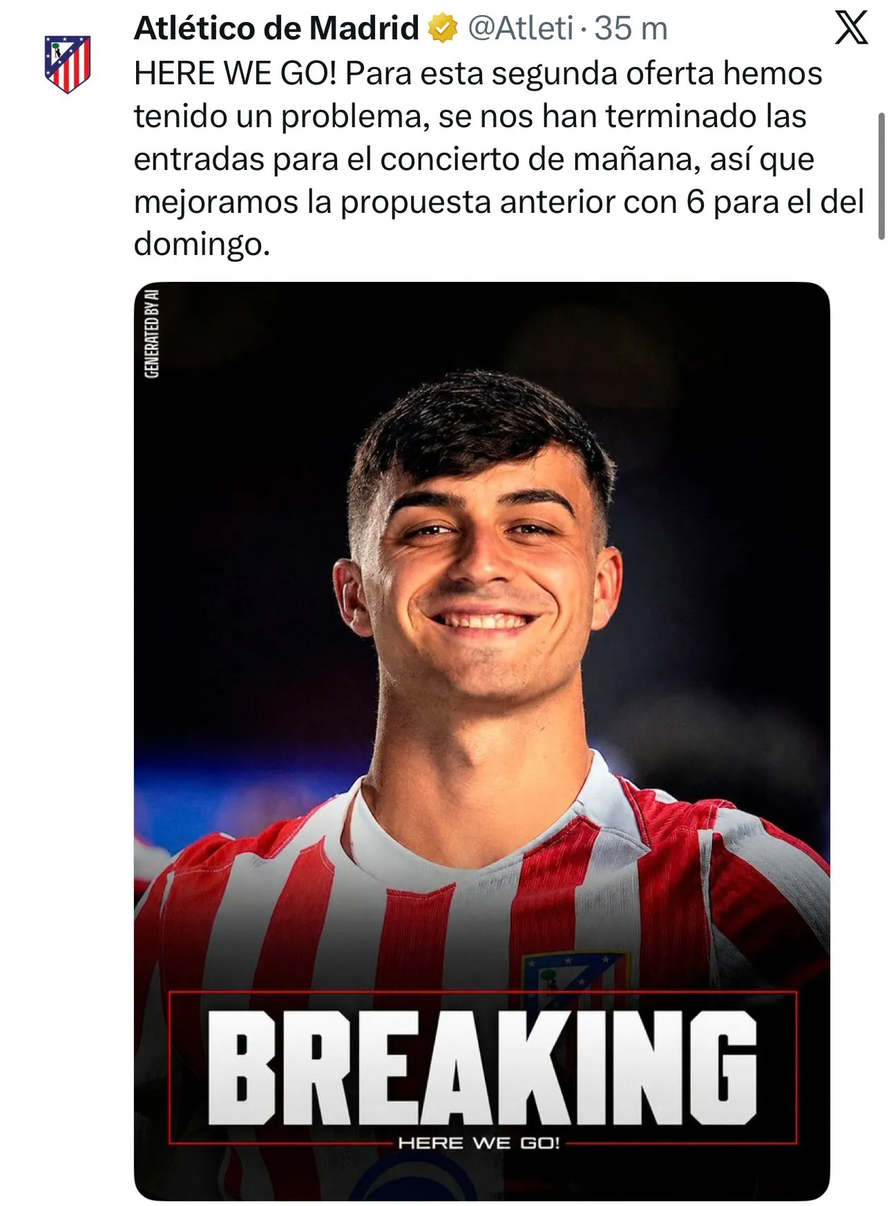 La segunda burla del Atleti al Barça (X @Atleti).