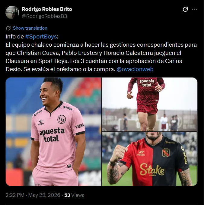 Fuente: @RodrigoRoblesB3