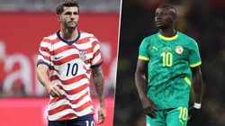 Christian Pulisic y Sadio Mané, figuras de Estados Unidos y Senegal.