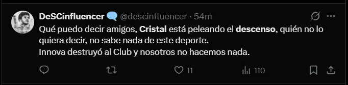 Fuente: 'X'.