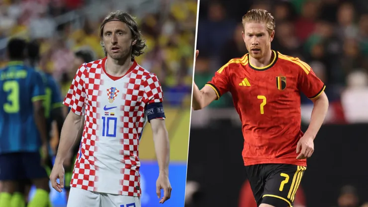 Luka Modric y Kevin de Bruyne, figuras de Croacia y Bélgica.