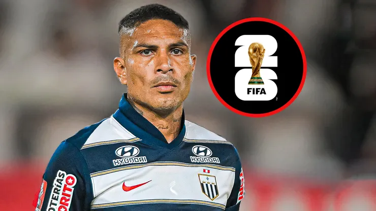 Paolo Guerrero de Alianza Lima y el logo del Mundial 2026.