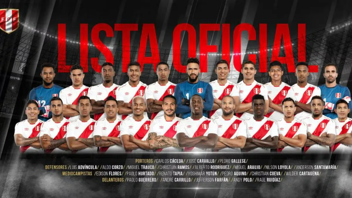 La lista completa de los 23 jugadores de la Selección Peruana que fueron al Mundial Rusia 2018. (Foto: Selección Peruana)