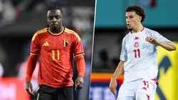 Jérémy Doku e Ismaël Gharbi, figuras de Bélgica y Túnez, respectivamente.