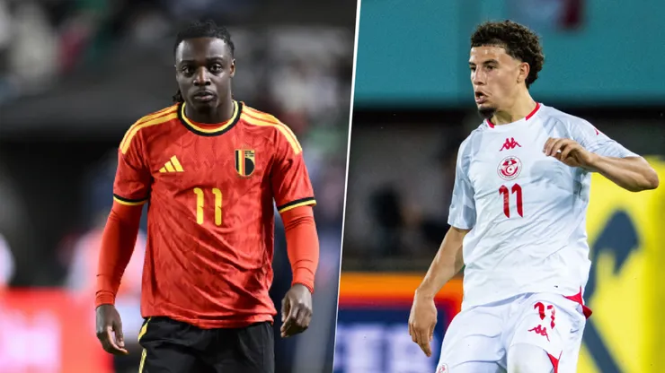 Jérémy Doku e Ismaël Gharbi, figuras de Bélgica y Túnez, respectivamente.