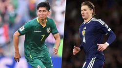 Miguel Terceros y Scott McTominay, figuras de Bolivia y Escocia, respectivamente.