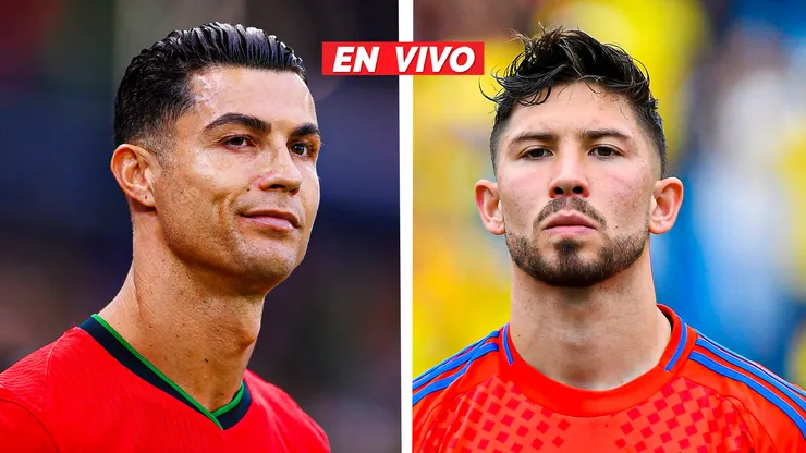 Cristiano Ronaldo y Gonzalo Tapia en la previa del amistoso entre Portugal vs. Chile.