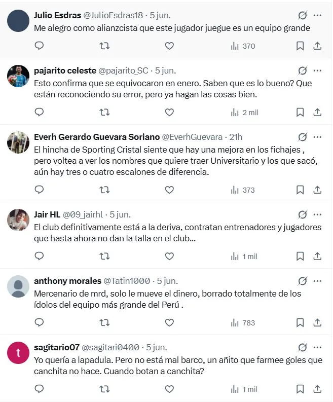 Así reaccionaron los hinchas de Alianza Lima al fichaje de Hernán Barcos por Sporting Cristal. (Foto: X)