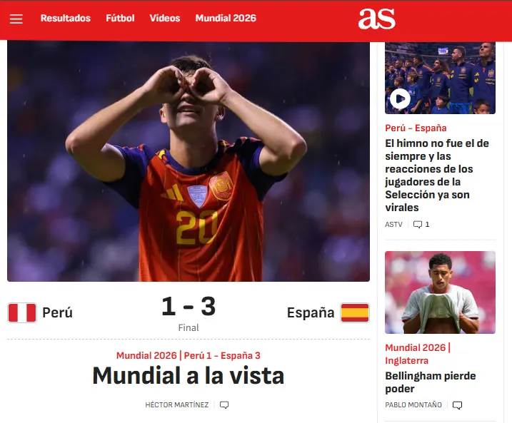 Portada del Diario AS (AS).