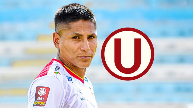Raúl Ruidíaz y el escudo de Universitario.