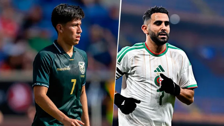 Miguel Terceros y Riyad Mahrez, figuras de Bolivia y Argelia, respectivamente.