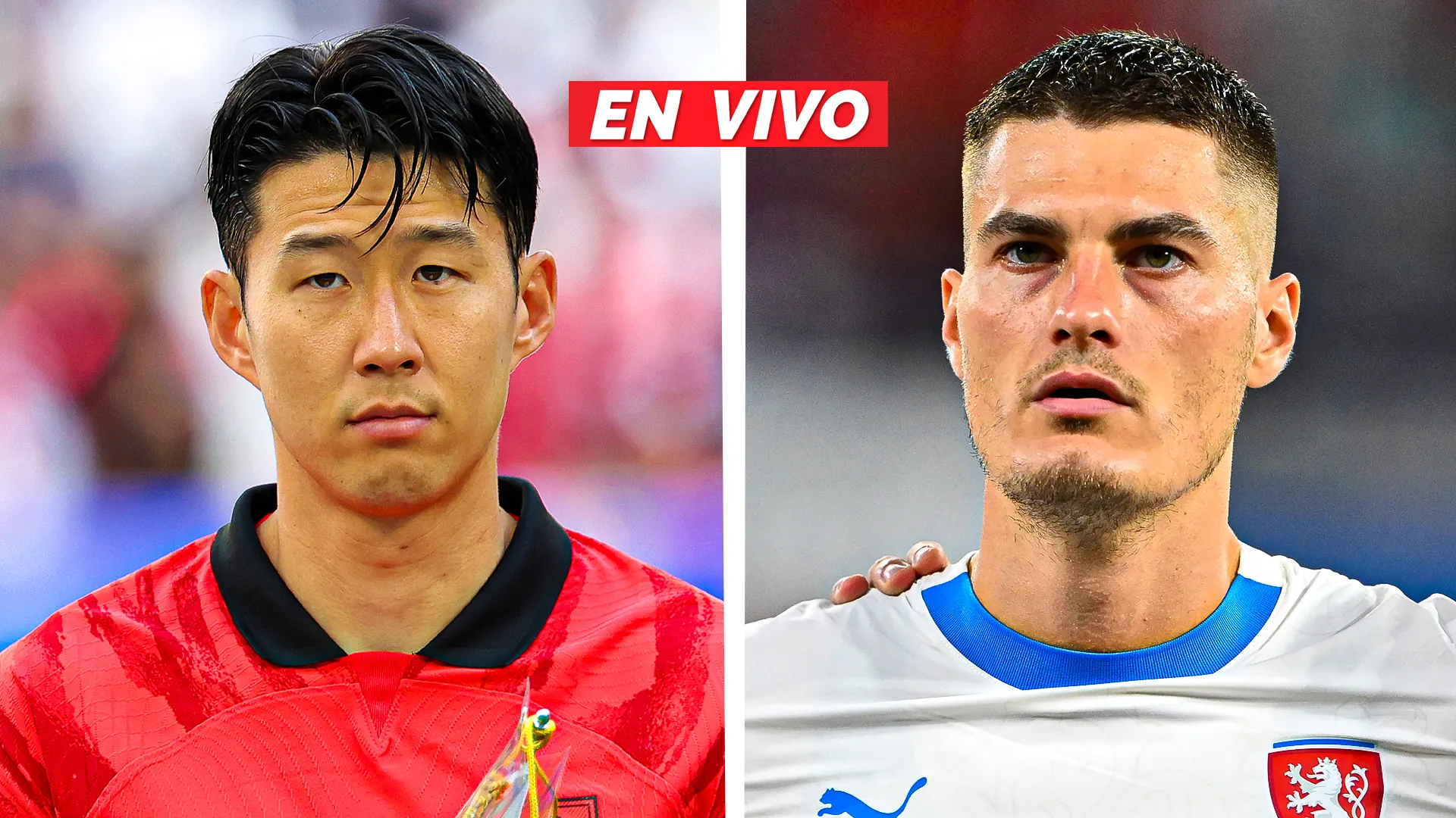 Son Heung-min vs. Patrik Schick en la previa del partido entre Corea del Sur vs. Chequia por el Mundial 2026. (Foto: Producción Bolavip)