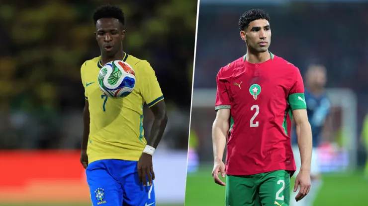 Vinícius Júnior y Achraf Hakimi, figuras de Brasil y Marruecos, protagonistas de la jornada de sábado.