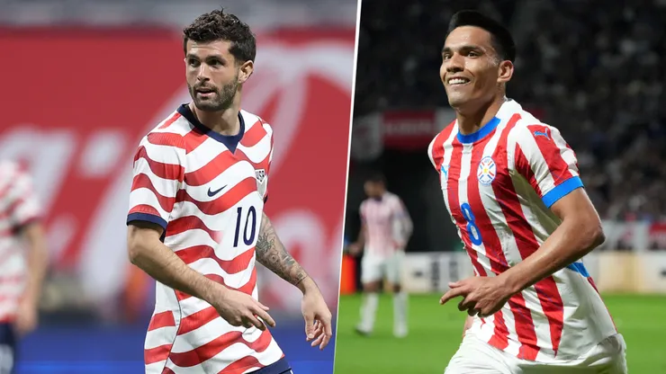 Christian Pulisic y Diego Gómez, figuras de Estados Unidos y Paraguay, respectivamente.