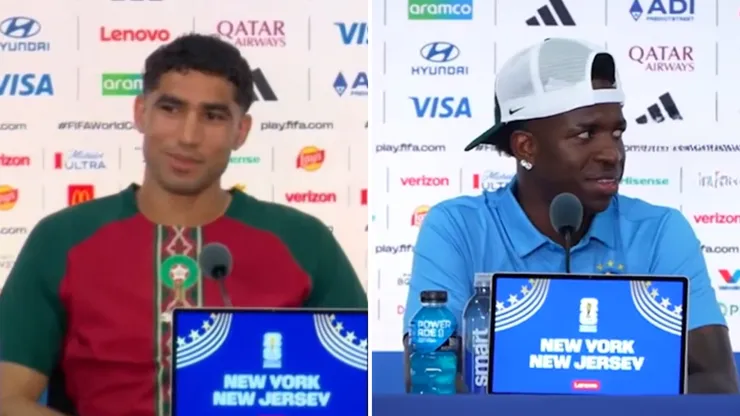 Hakimi y Vinicius en conferencia