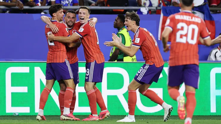 Selección de Escocia celebrando.