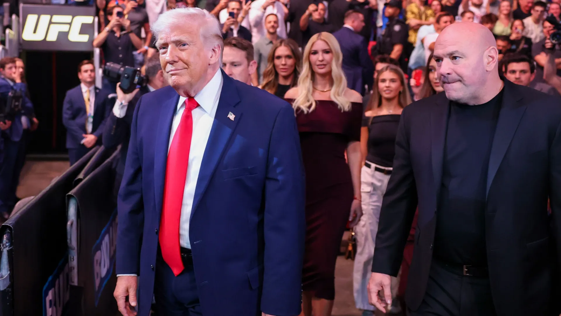 Trump es seguidor de la UFC y ha asistido a varias veladas por invitación de Dana White (Getty Images).