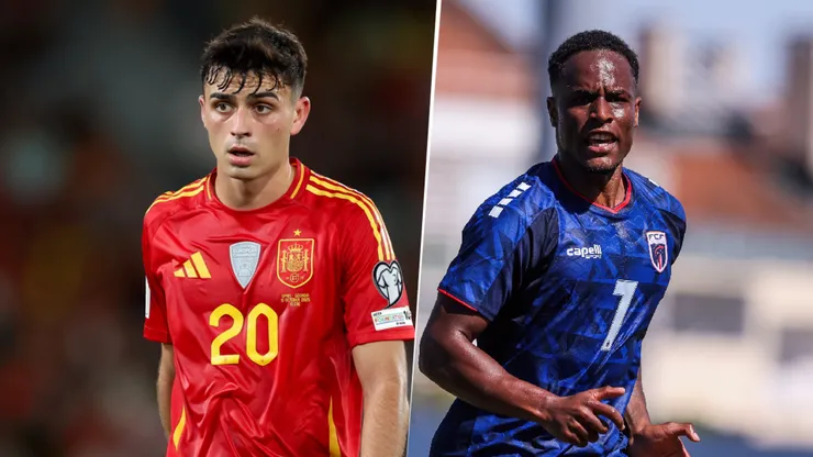 Pedri y Jovane Cabral, jugadores de España y Cabo Verde, respectivamente.