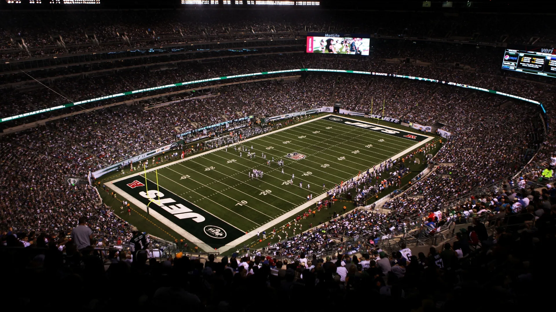 Así luce el MetLife Stadium en un partido de los Jets (Getty Images).