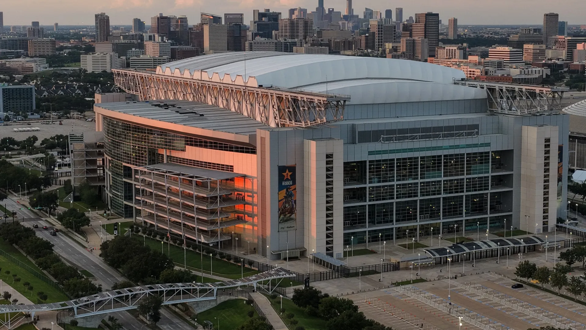 El NRG Stadium, desde afuera (Getty Images).