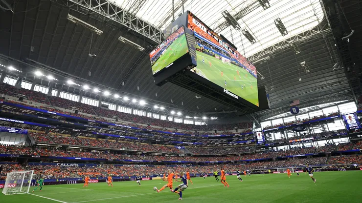 El AT&T Stadium, desde adentro, en el partido entre Países Bajos y Japón.