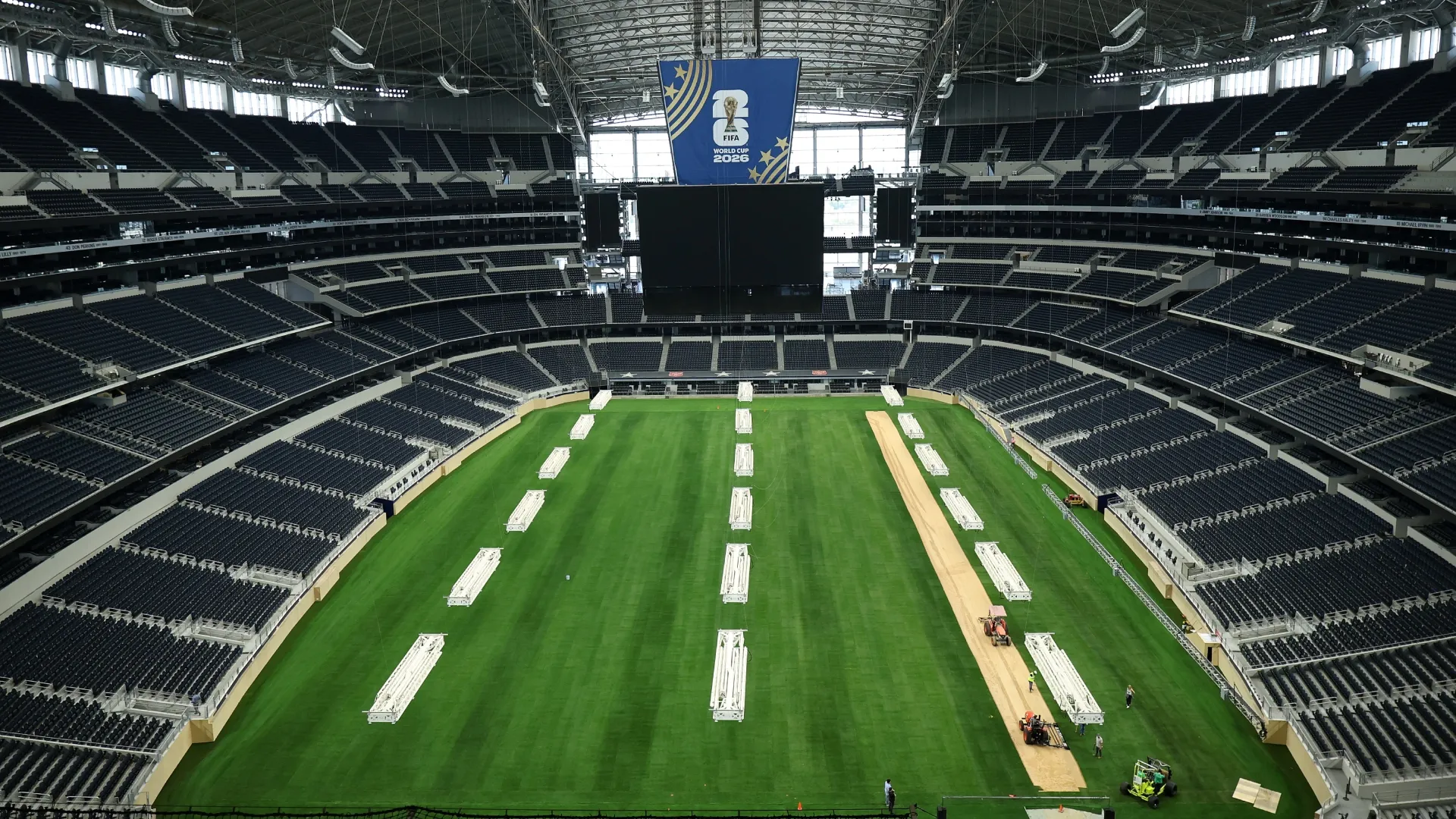 El césped del AT&T Stadium fue cambiado para el Mundial 2026 (Getty Images).