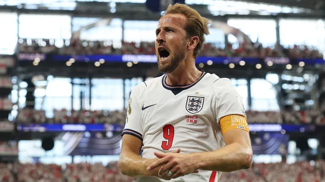 Harry Kane festejando su segundo gol en el Inglaterra vs. Crocia por el Mundial 2026. (Foto: Getty Images)