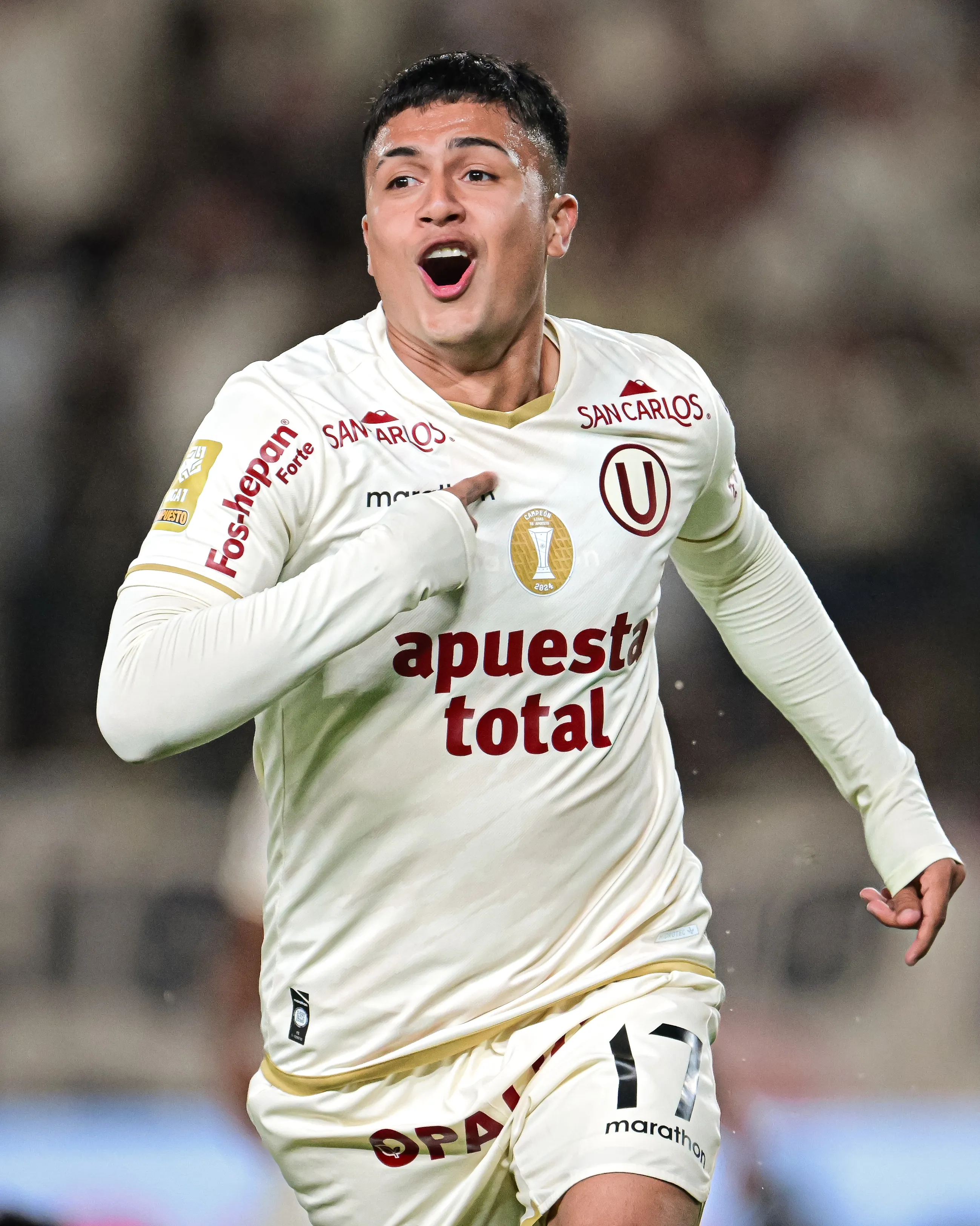 Jairo Concha festejando uno de sus goles con Universitario en la Liga 1 de Perú. (Foto: Liga 1)