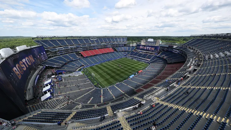 El Gillette Stadium, desde arriba, para el duelo entre Escocia y Marruecos.