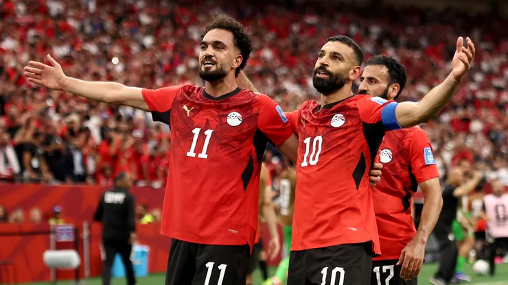 Selección de Egipto celebrando.