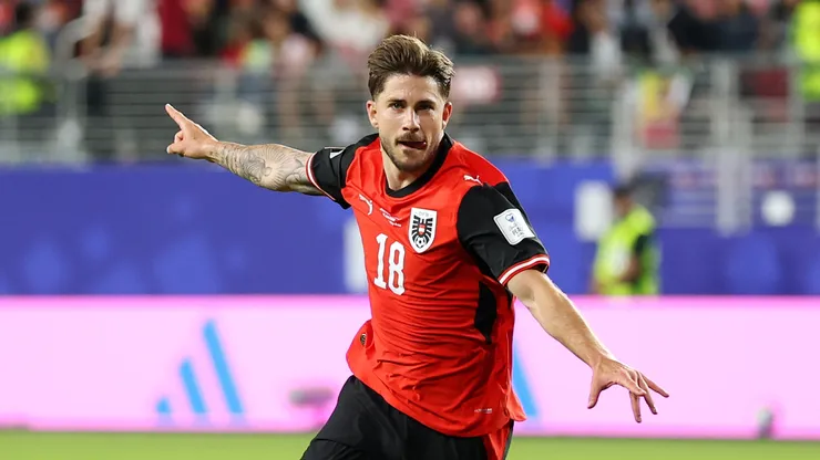 Romano Schmid, festejando su gol ante Jordania en el Mundial 2026.