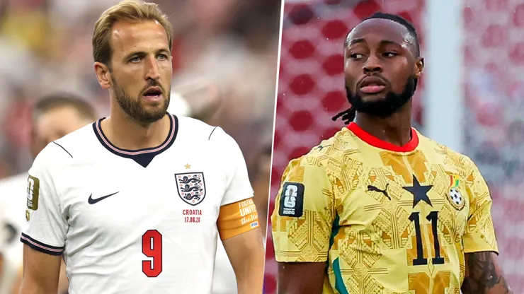 Harry Kane y Antoine Semenyo, figuras de Inglaterra y Ghana, respectivamente.