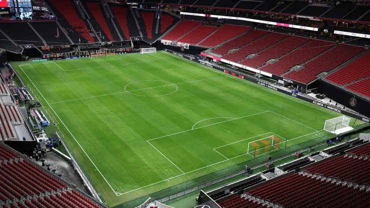 El Mercedes Benz Stadium, visto desde adentro.