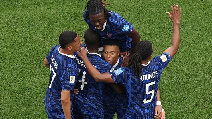 Selección de Francia celebrando.