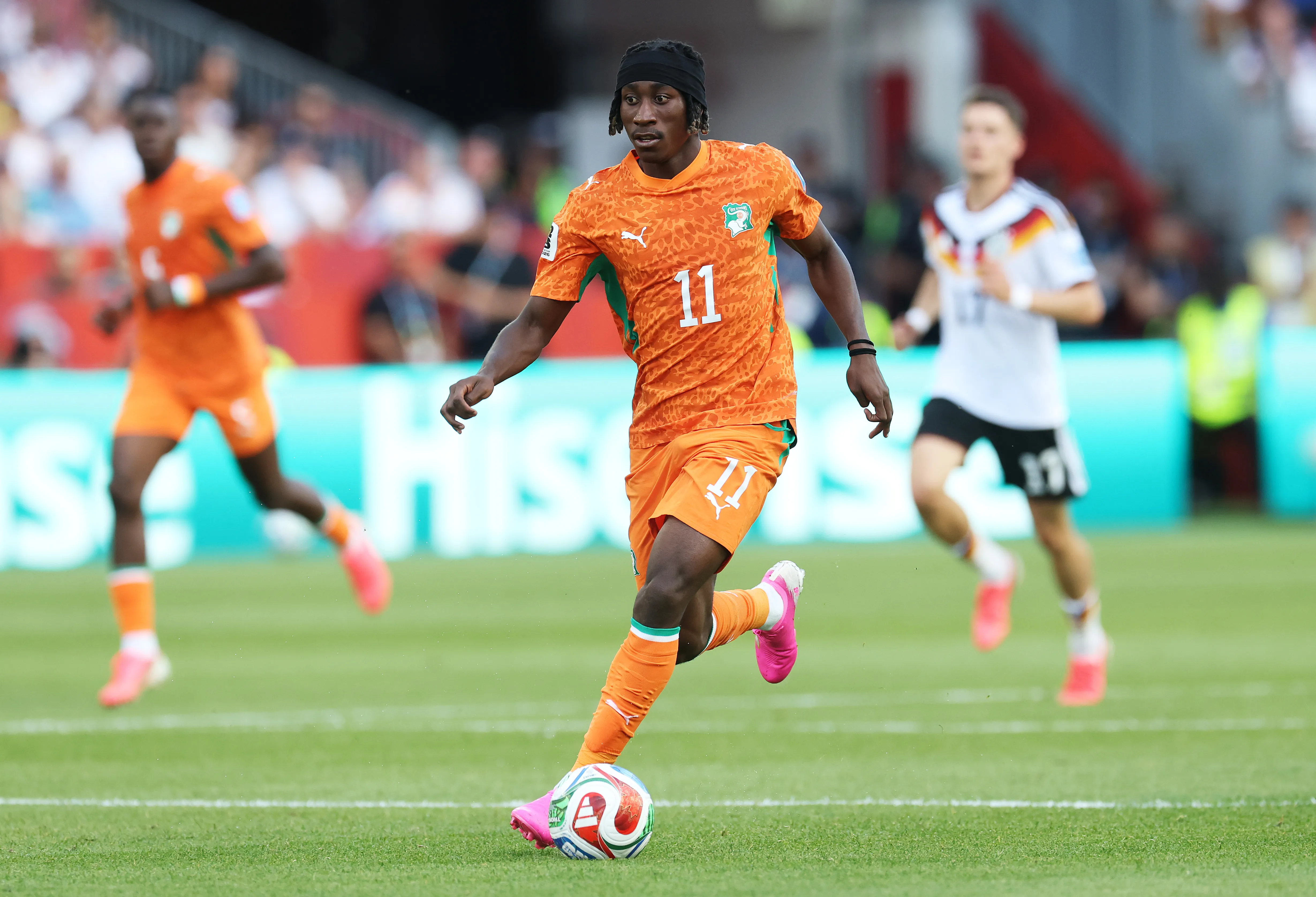 Yan Diomande con Costa de Marfil (Foto: Getty).