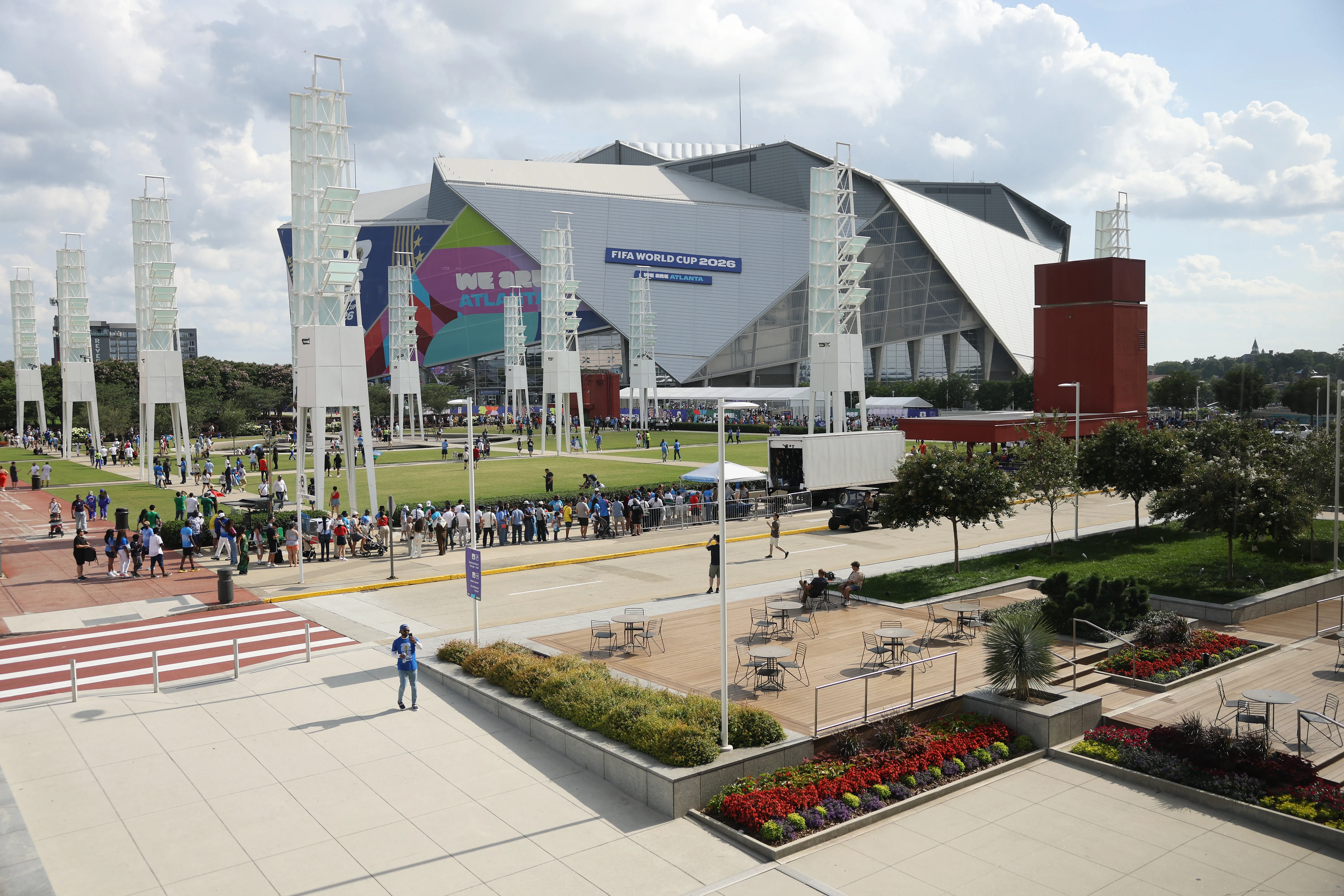 Vista desde fuera del Estadio de Atlanta (Foto: Getty).