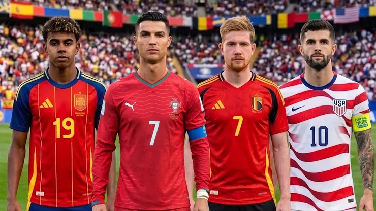 Lamine Yamal, Cristiano Ronaldo, Kevin de Bruyne y Christian Pulisic juegan este lunes 6 de julio.