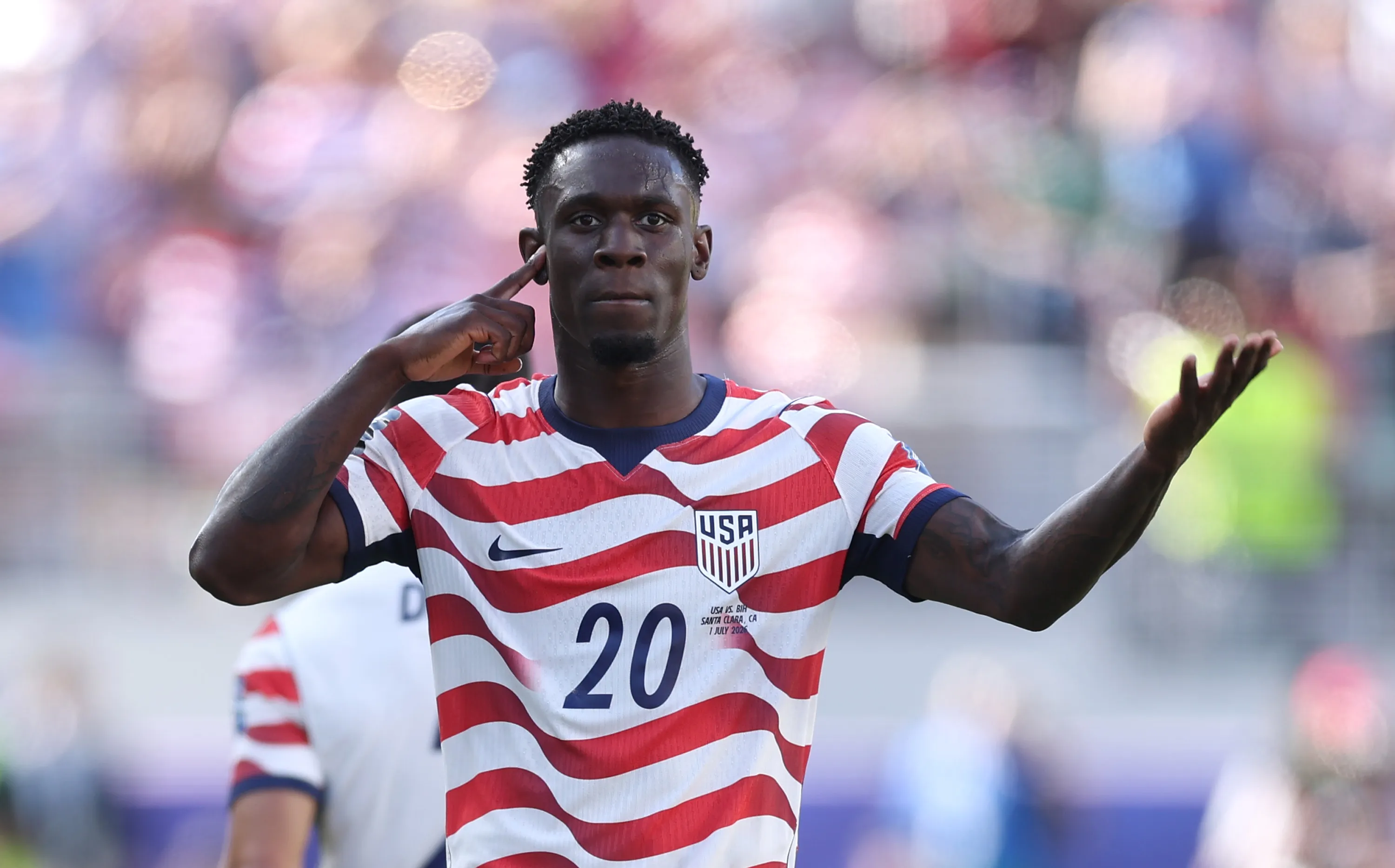 Folarin Balogun celebrando en la Selección de Estados Unidos (Foto: Getty).